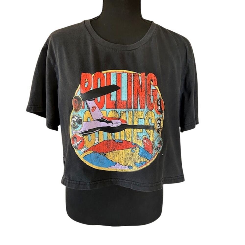 Vintage-Inspired Rolling Stones Graphic Crop Tee Size XL